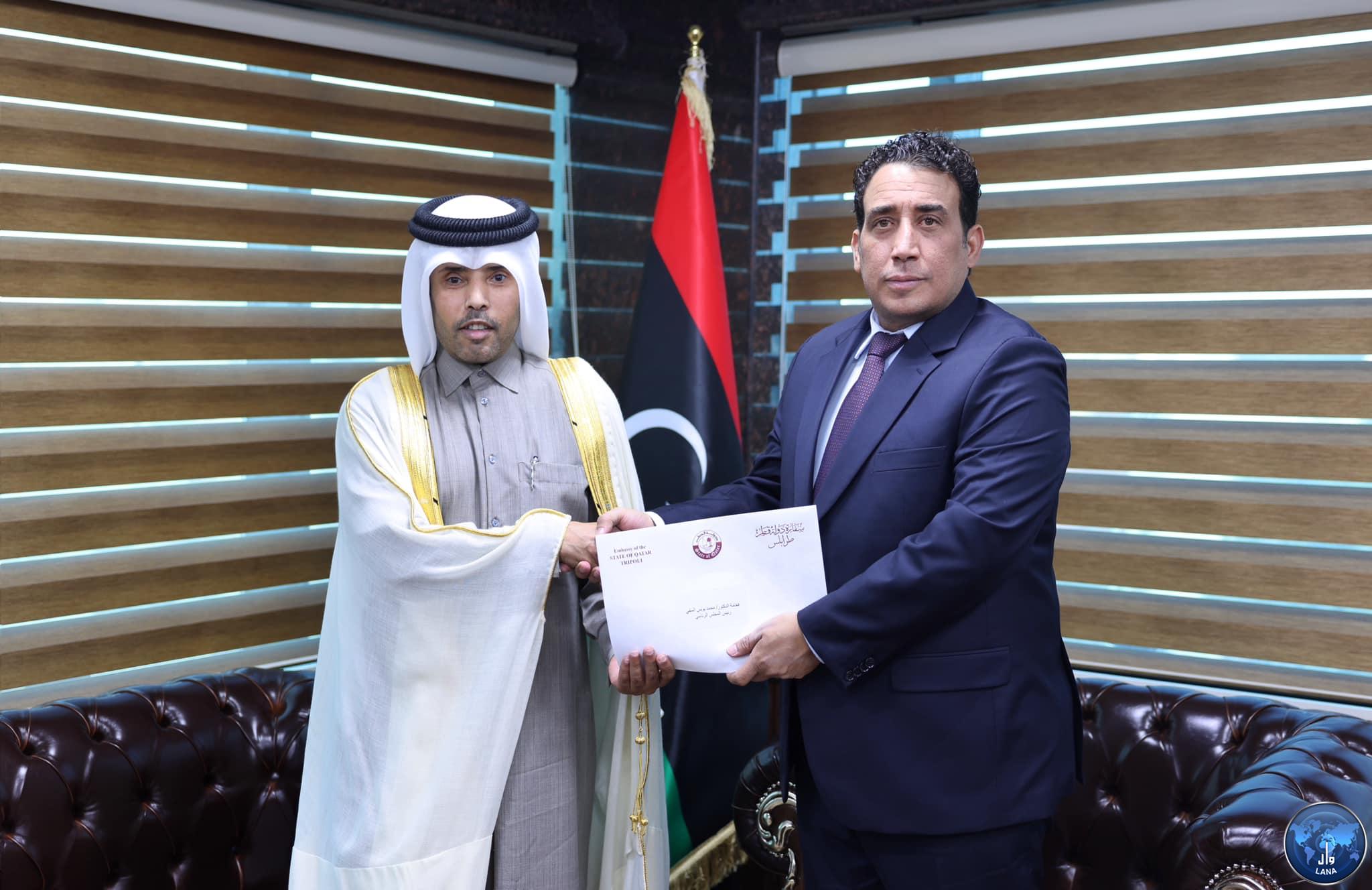 رئيس المجلس الرئاسي يستقبل سفير دولة قطر لدى ليبيا