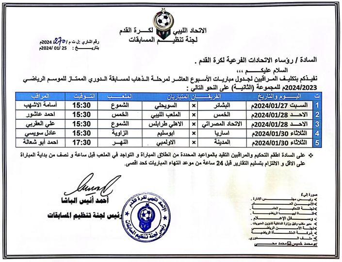 استئناف الدوري الليبي الممتاز لكرة القدم في المجموعتين