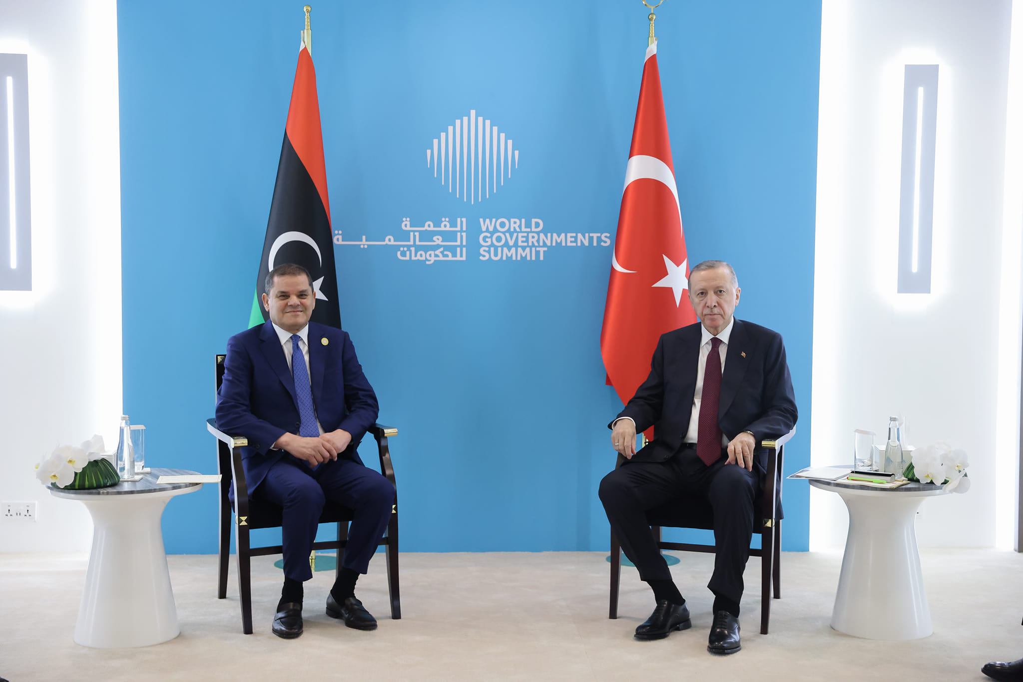 «الدبيبة» يلتقي «أردوغان» على هامش القمة العالمية للحكومات المنعقدة بدبي