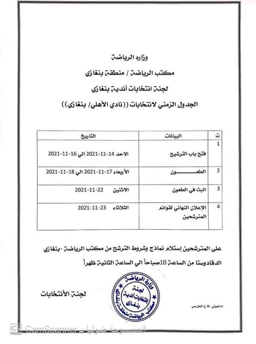 الأهلي بنغازي يعلن افتتاح البرنامج الانتخابي لرئاسة النادي