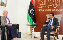 النائب الأول فوزي النويري ‏يبحث آخر المستجدات السياسية في البلاد مع سفيرة بريطانيا لدى ليبيا