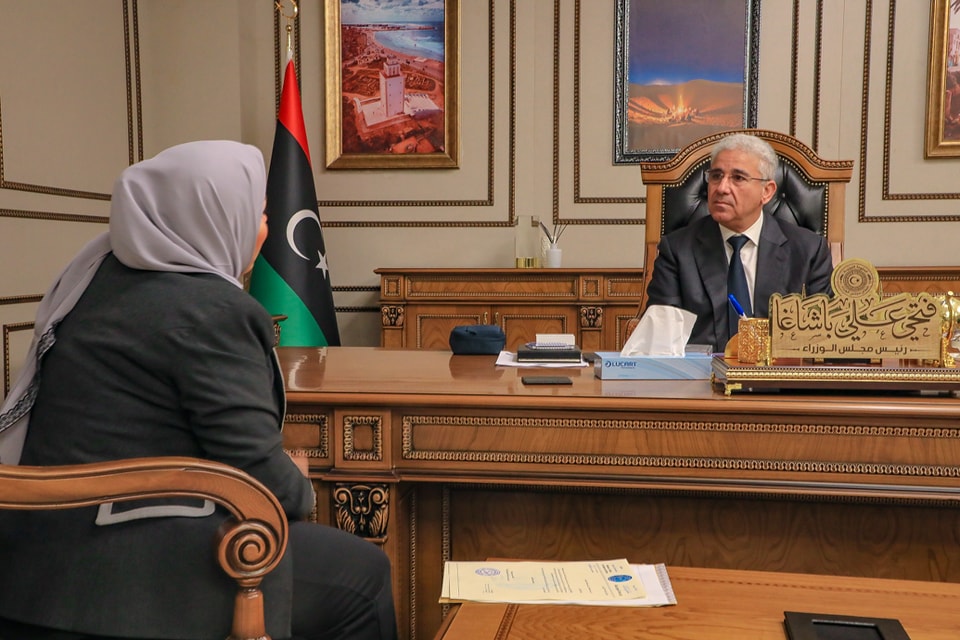 باشاغا يبحث مع وزيرة الدولة لشؤون المرأة الدور القيادي والسياسي للمرأة الليبية