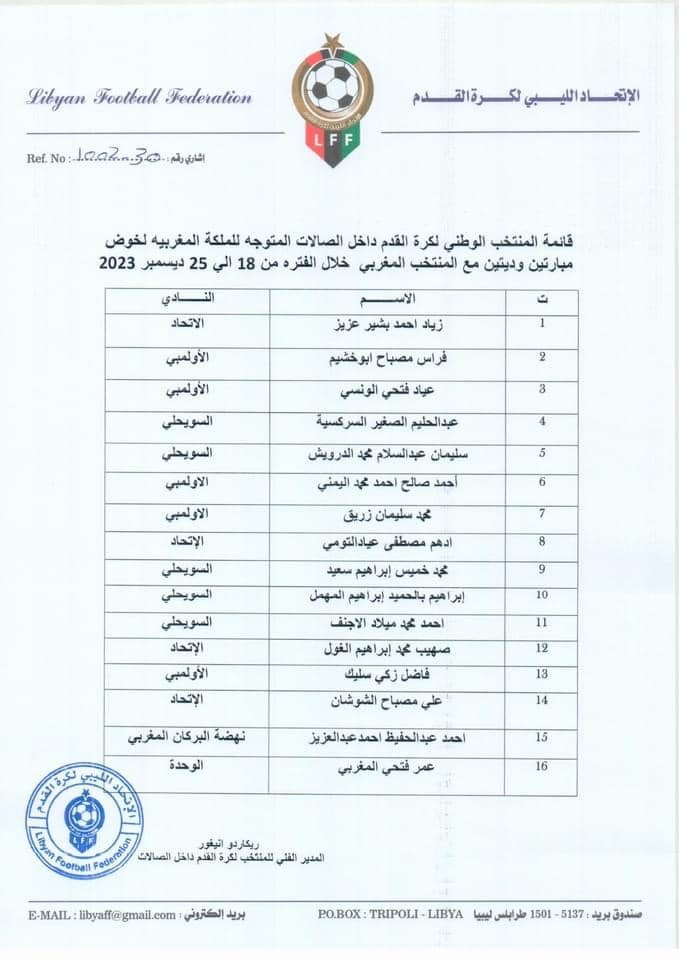 استدعاء (16) لاعباً لكرة الصالات لمعسكر داخلي استعداداً للبطولة الأفريقية 2024 بموزمبيق