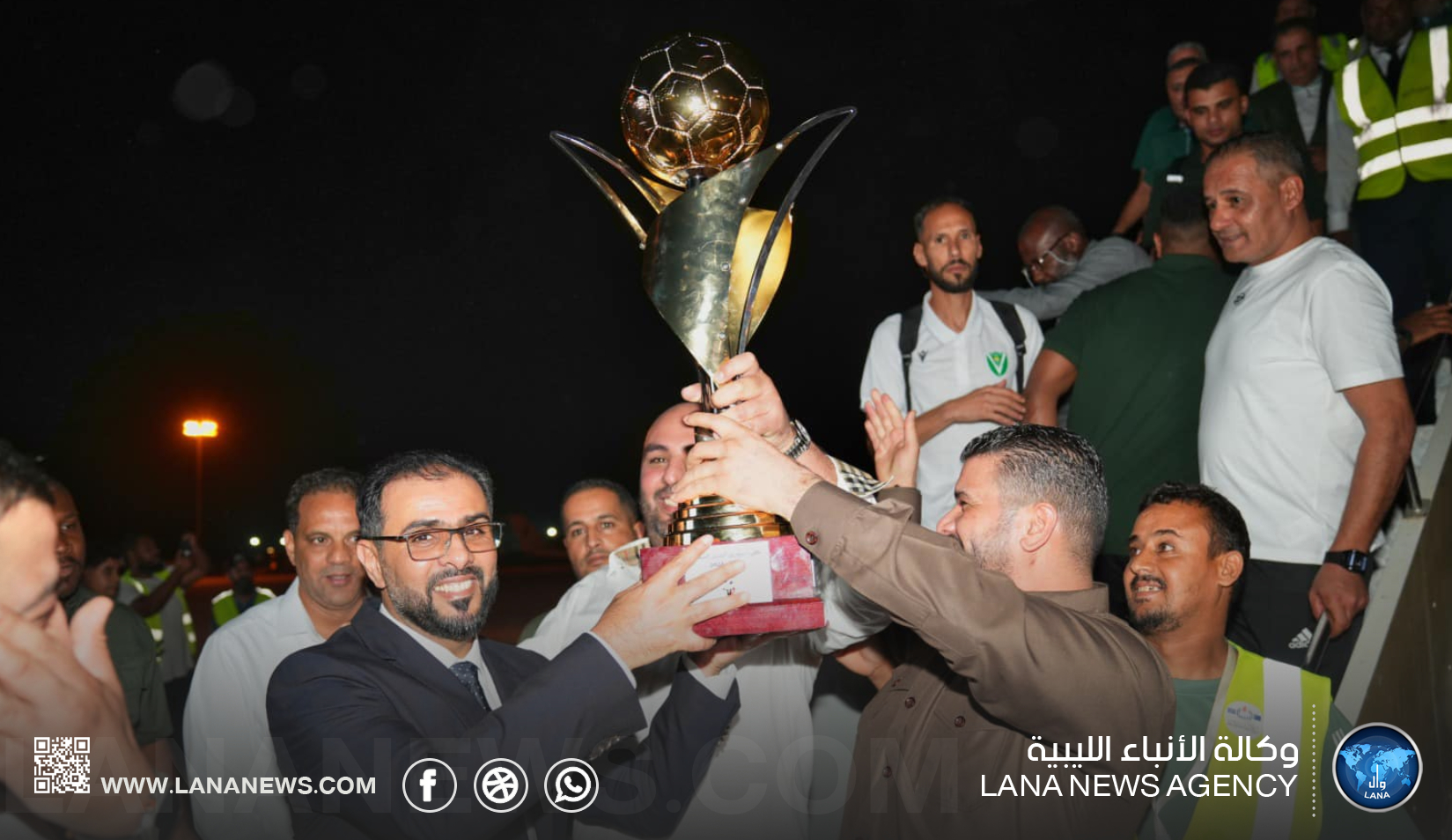 استقبال رسمي وشعبي كبير لبعثة فريق النصر المتوّج بلقب الدوري الليبي لكرة القدم