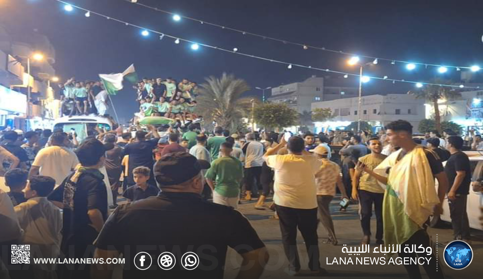 أهالي سرت يستقبلون نادي (خليج سرت) احتفالًا بعودته للدوري الممتاز