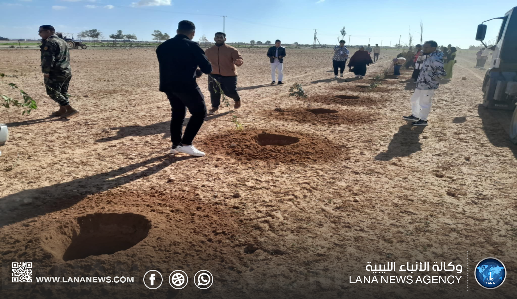 جهاز الشرطة الزراعية في بنغازي يشارك في حملة تشجير لزراعة 10 آلاف شتلة