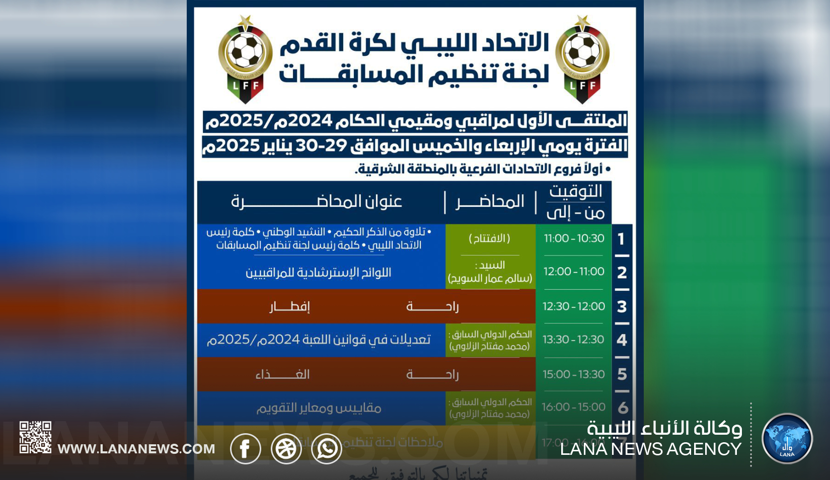  الاستعداد للملتقى الأول لمراقبي ومقيمي الحكام بالاتحاد الليبي لكرة القدم