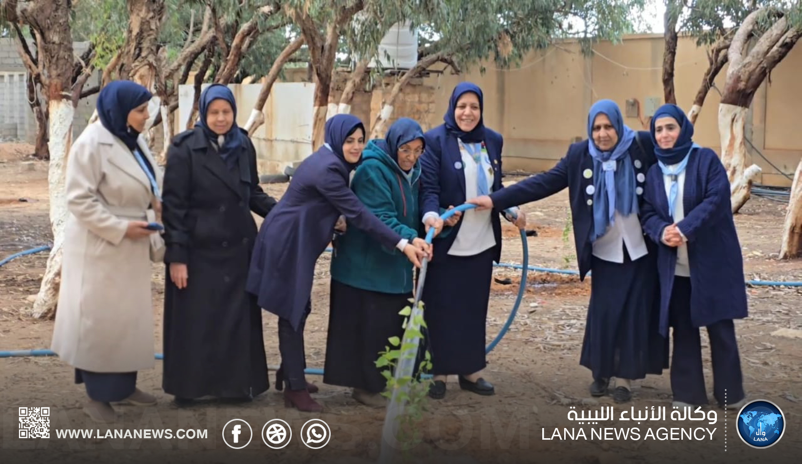 حملة تشجير في كلية الموارد الطبيعية بجامعة درنة