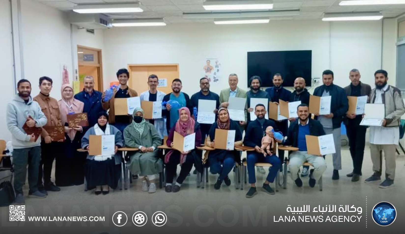 جامعة بنغازي تختتم دورة تدريبية في دعم الحياة بشهادات معتمدة دوليا