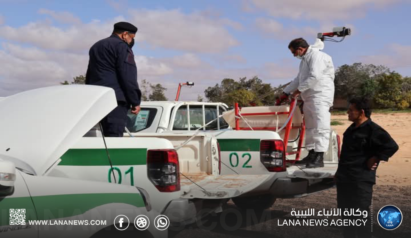 تُواصل حملة رش المبيدات لمكافحة الجراد الصحراوي في سرت